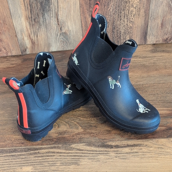 Joules Shoes - Joules Wellibob Navy Pull On Rain Boots 7                             M531